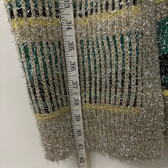 Anthropologie Vilagallo Metallic Fuzzy Knit Oversized Cardigan Sweater - Picture 6 of 11